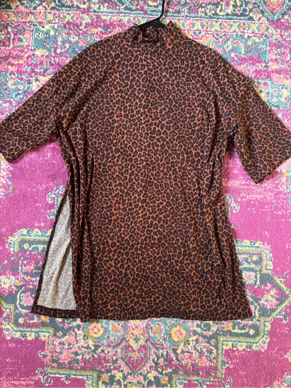 Dressed in Lala Leopard Print Ribbed TOP ONLY - Picture 1 of 2